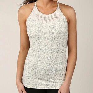 Soybu NWOT Paschi Quartz Cream & Gray Athletic Sports Bra Tank Top Size Large